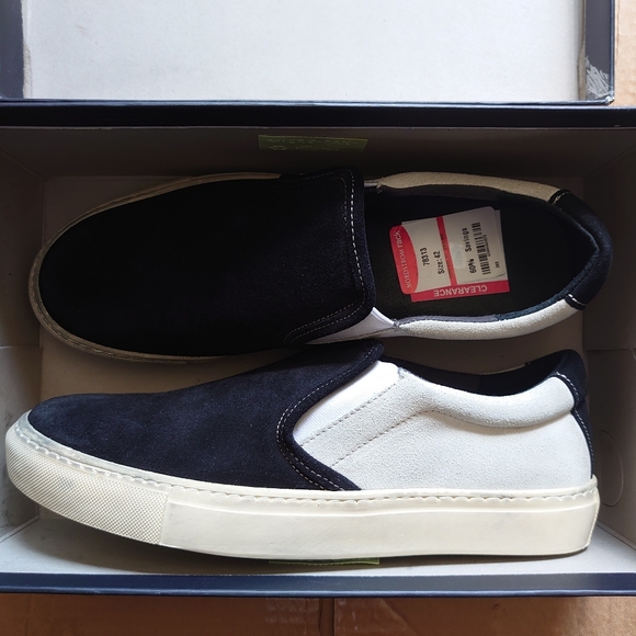 Rogue Riave Slip On Leather Sneakers Shoes Black White MADE IN PORTUGAL RRP $350 - Picture 9 of 11